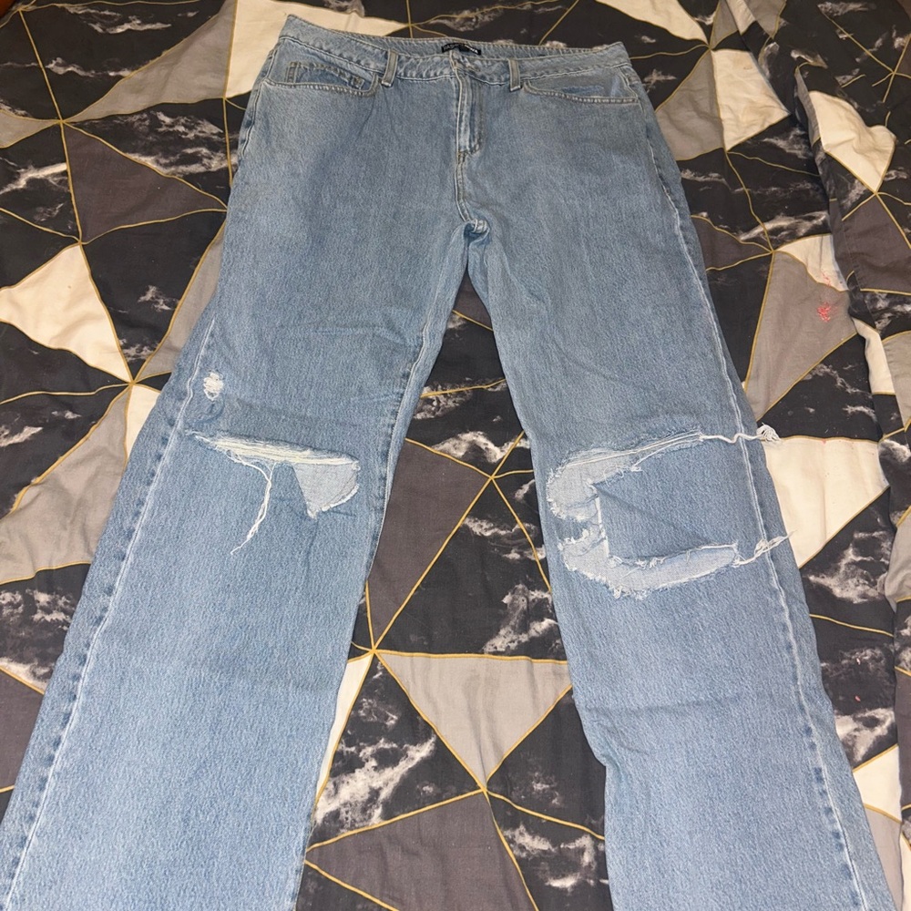 Fashion Nova Light Blue Distressed Men's Jeans